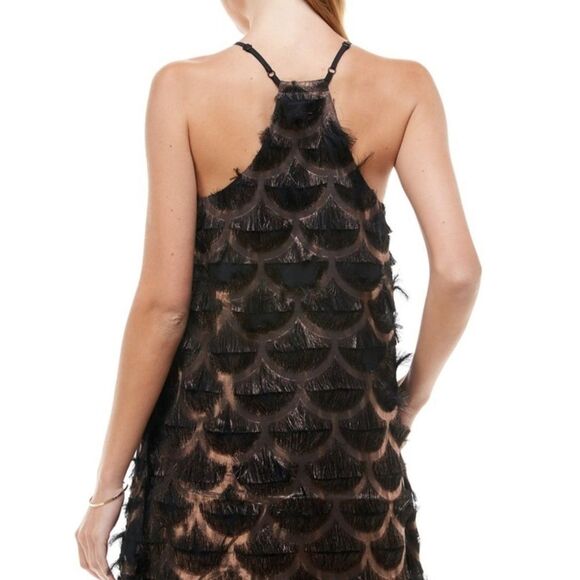 TCEC Green And Copper Textured Halter Dress - Picture 2 of 9